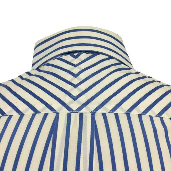 TOMMY HILFIGER Mens Casual Button Shirt L Blue White Striped L/S 80s - Picture 8 of 12